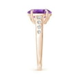 thumbnail image 3 of ANGARA Natural Oval 2.28 ct Amethyst Ring with Flush-Set Diamonds in 14K Rose Gold for Women (Size-10x8mm) | February Birthstone, Birthday, Anniversary, Jewelry Gift for Women | Natural Amethyst Ring, 3 of 9