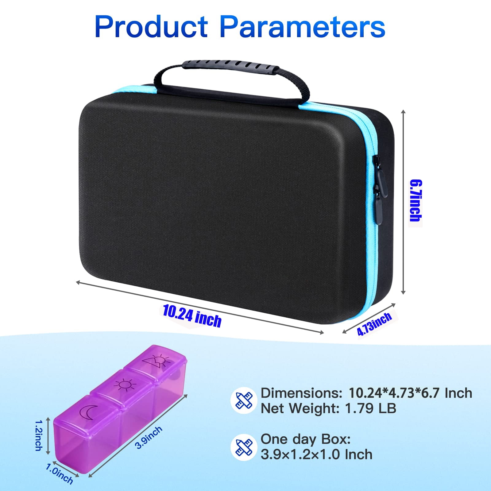 BEFUNZL pill organizer ,3x a day, month pill box organizer, 32 days travel pill box manager