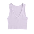 thumbnail image 4 of Wlynlyn Tank Tops for Women Deep V Neck Crop Top Sleeveless Shirts Ribbed Knit Going out Tops Slim Fitted Basic Tees, 4 of 4