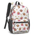thumbnail image 2 of Football Bow White Pattern 17" Waterproof Oxford School Backpacks for Teens, S-Shape Padded Straps, for School, Travel, Hiking, Camping, 2 of 5