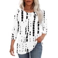 thumbnail image 5 of Vetsdori 3/4 Sleeve Tops for Women Tunic Plus Size Pullover Graphic,Button up Summer Lightweight Juniors Blouses Trendy, 5 of 7