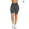 thumbnail image 5 of Deago High Waist Yoga Shorts for Women Butt Lifting Workout Tummy Control Bike Shorts Running Exercise Leggings (Gray, L), 5 of 6
