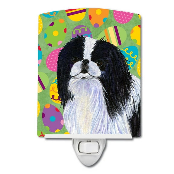 Caroline's Treasures SS4812CNL Japanese Chin Easter Eggtravaganza Ceramic Night Light, 6x4x3", multicolor