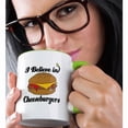 thumbnail image 2 of 3drose, I Believe in Cheeseburgers, 11oz Two-tone Green Mug, 2 of 6