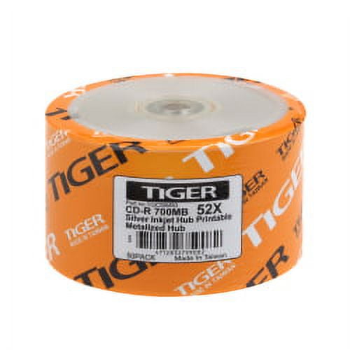 Silver Inkjet Hub Printable 52X CD-R Blank Media Disc (Metalized Hub) (50 pack)