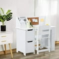 thumbnail image 2 of Kids Study Desk and Chair Set, Wooden School Learning Table with Storage, Hutch and Bulletin Board, Children Computer Desk with Chair, Small Toddler Desk for Home, School, White, 2 of 7