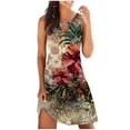 thumbnail image 1 of RKSTN Robe d'Été pour Femmes, Robe Débardeur d'Été Décontractée Ample à Imprimé Floral pour Femmes, Robe de Plage Ajourée Sans Manches, Robes de Plage, Robes Grande Taille pour Femmes, 1 of 5