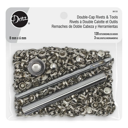 UPC: 0072879302226 | Dritz Double-Cap Rivets & Tools 8 mm Silver 120 Sets