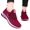 thumbnail image 2 of Domzle Orthopedic Shoes for Women with Arch Support Slip On Golf Shoes Non Slip Wide Width Mesh Stretch Breathable Knitted Sneakers Soft Running Walking Orthopedic Shoes Red, 2 of 10