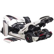 Koenigsegg Regera White with Black Carbon and Red Stripes 1/18 Model Car by Autoart