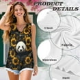 thumbnail image 6 of FUIALDOLG Wmens Sunflower and Panda Tank Tops Summer Outfits Loose Fit V Neck Vest Workout Tank Shirts Basic Tee Lady Trendy Tunic Shirts for Beach Vacation,Casual Work,XL, 6 of 7