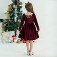 thumbnail image 4 of Toddler Girl Fall Winter Clothes Outfit Baby Girl Velvet Twirl Dress Long Sleeve Swing Party Dress with Pockets for Little Girl 18 Months-5T, 4 of 8