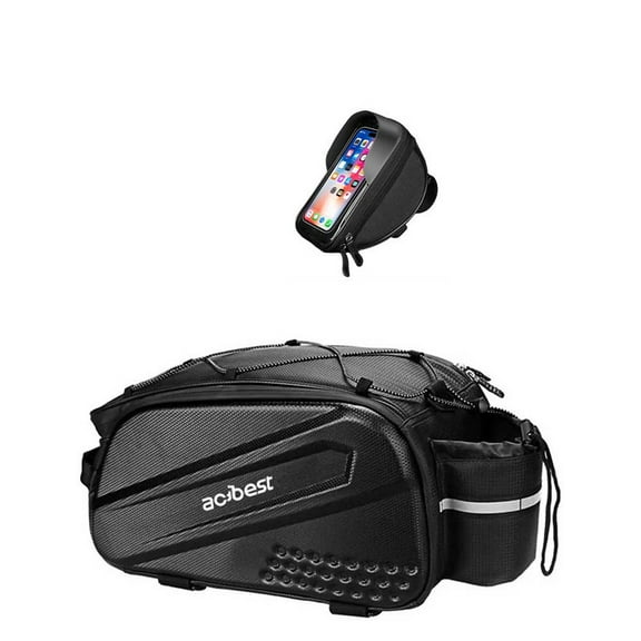 Ebike Accessories, Bike Phone Holder Bag and 34L Expandable Bike Rack Bag