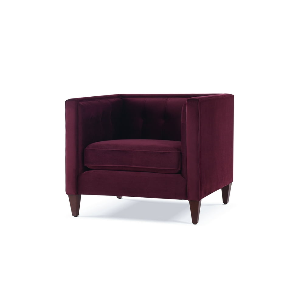 Jennifer Taylor Home Jack Tufted Tuxedo Accent Arm Chair, Burgundy