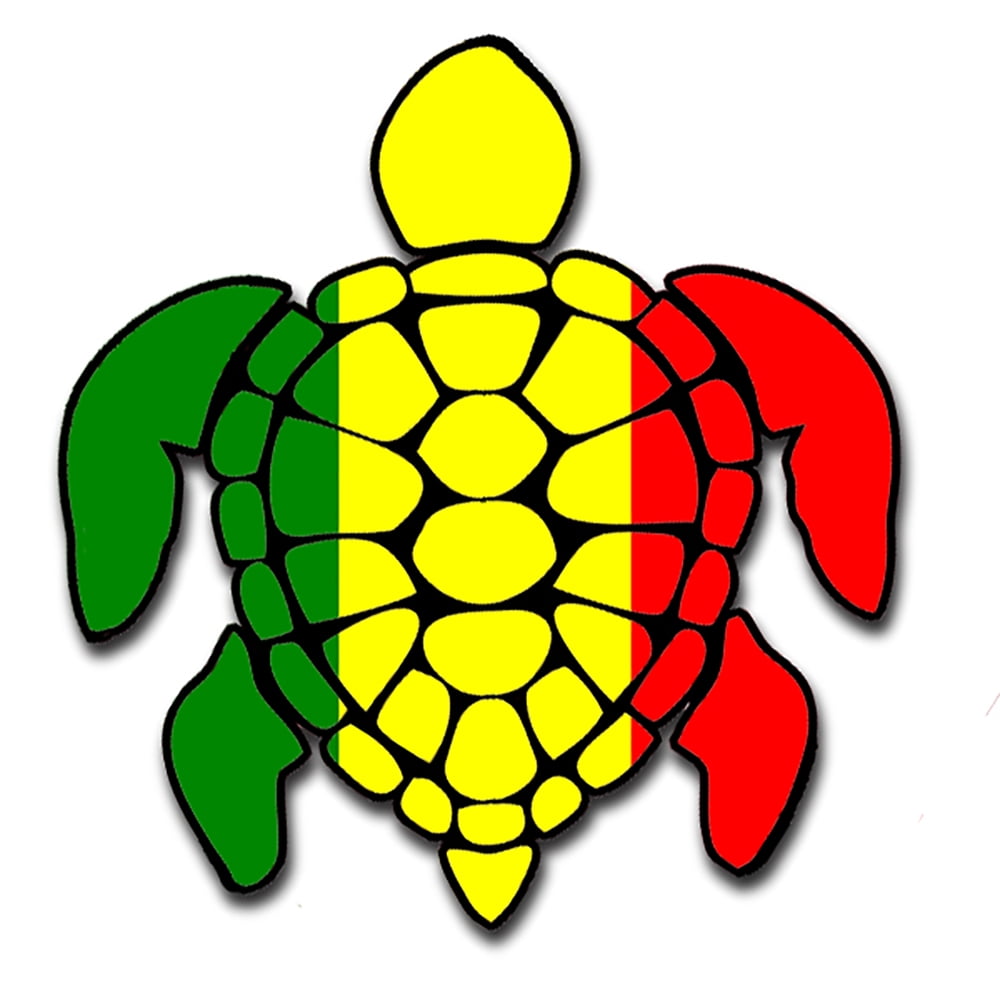 Irie Window Sticker Decal Rasta Turtle One Love 