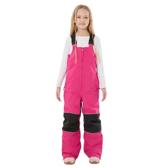 REDARER Girls’ Insulated Snow Bib Overalls - Windproof & Waterproof Ski Pants for Snowboarding, Outdoor Play with Adjustable Straps,6-7 Years