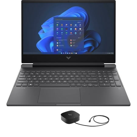 HP Victus 15-fb Gaming Laptop (AMD Ryzen 5 7535HS 6-Core, 15.6in 144 Hz Full HD (1920x1080), GeForce RTX 2050, 64GB DDR5 4800MHz RAM, Win 11 Pro) with G5 Essential Dock