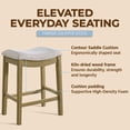 thumbnail image 4 of ROME + OAK Parker 26" Backless Saddle Kitchen Counter Stool, Natural, Cream Upholstery, 2 Pack, 4 of 12