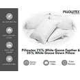 thumbnail image 3 of White Goose Down Pillow - 100% Cotton Cover Pillows 75% Feather & 25% Down 550 Fill Power, 3 of 6
