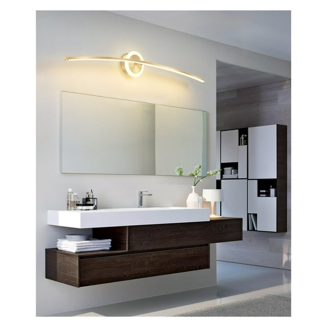 Headlight Light Luxury Minimalist Gold Line Bathroom Toilet Led Light Simple Modern Dresser Fill Light ,Easy to Use