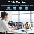 thumbnail image 3 of Triple S5 Laptop Screen Extender 16" 2.5K IPS Screen Triple Monitor for 12-18.5 Inch Laptop Foldable Rotatable Monitor Extender with Kickstand, 3 of 7