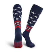 TCK USA Freedom Knee High Socks - Navy White Scarlet