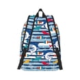 thumbnail image 3 of Naloa Canvas Backpack for Men Women Fish And Shark Print Rucksack Casual Travel Daypack Large and Small Durable College Tote Satchel Bookbag for Teens, 3 of 8