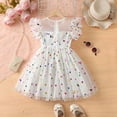 thumbnail image 7 of REDARER Toddler Girls Tulle Dress Colorful Polka Dot Ruffle Sleeve Princess Party Dress For Summer Casual Events,6-7 Years, 7 of 7