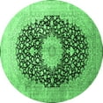 thumbnail image 1 of Ahgly Company Indoor Round Medallion Emerald Green Traditional Area Rugs, 7' Round, 1 of 4