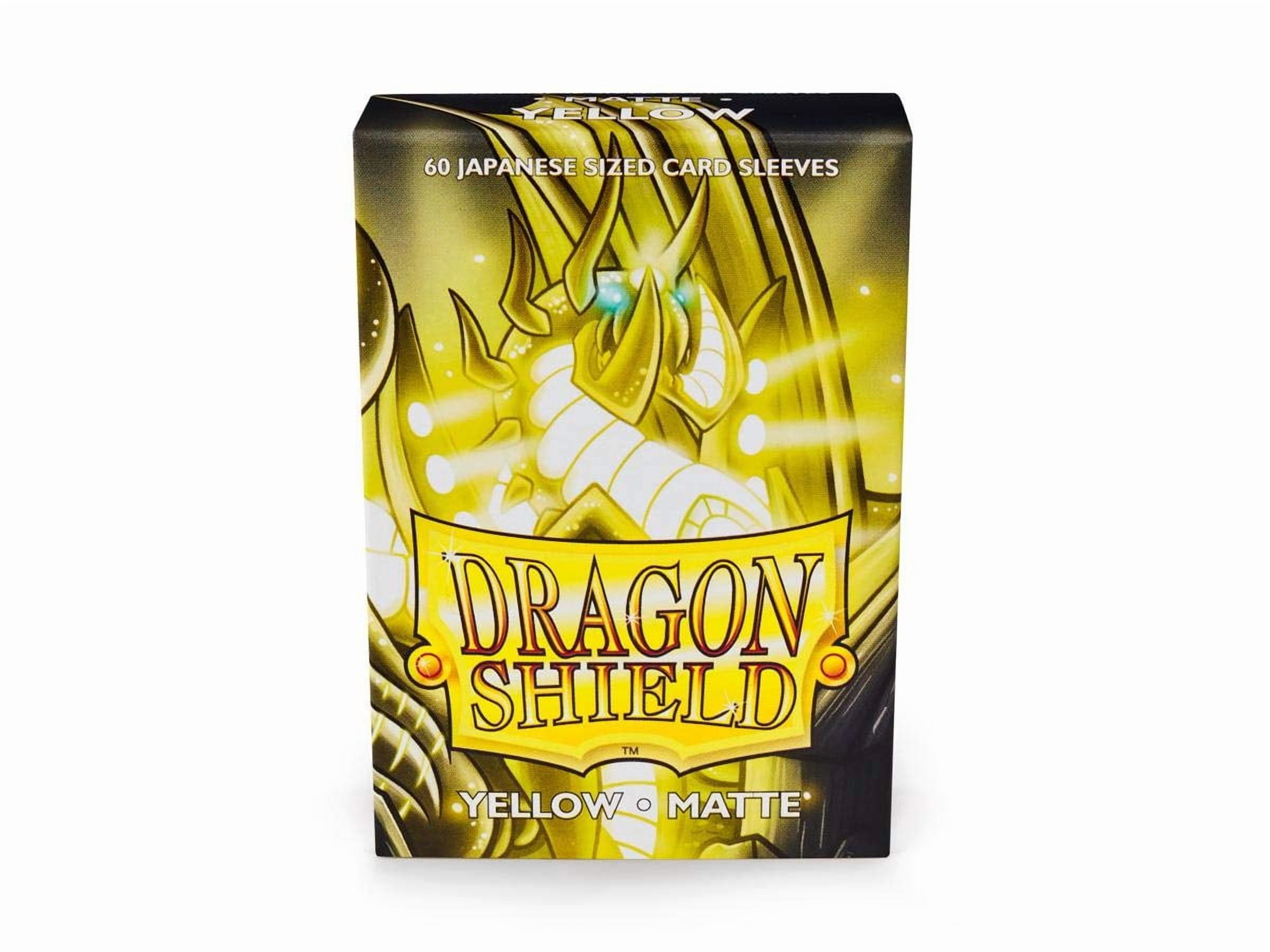 10 Packs Dragon Shield Matte Mini Japanese Yellow 60 ct Card Sleeves Display Case