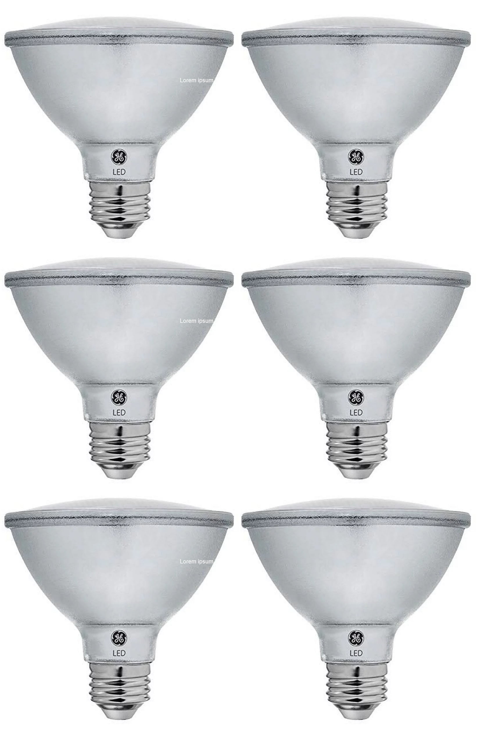 (6 bulbs) GE Reveal LED 75 W Equivalent Dimmable, Color-Enhancing HD PAR30 Shortneck, Dimmable LED Light Light Bulb, GE's best light, Indoor Floodlight, 700 lumen, 12 watt