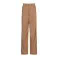 thumbnail image 2 of Sedceaty Women Casual Wide-leg Pants Solid Color High Waist Loose Trousers Khaki/Apricot, 2 of 7