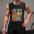 thumbnail image 2 of I Like Cats And Coffee And Maybe 3 People Men'S Muscle T-Shirt, Sleeveless, Muscle Tank Tee Top XL, 2 of 7