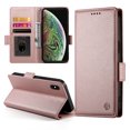 thumbnail image 6 of Compatible with iPhone X/XS Wallet Case, Classic PU Leather Flip Folio Case with Card Holders Kickstand [Shockproof TPU Inner Shell] Phone Cover for iPhone X/XS, Rosegold, 6 of 7