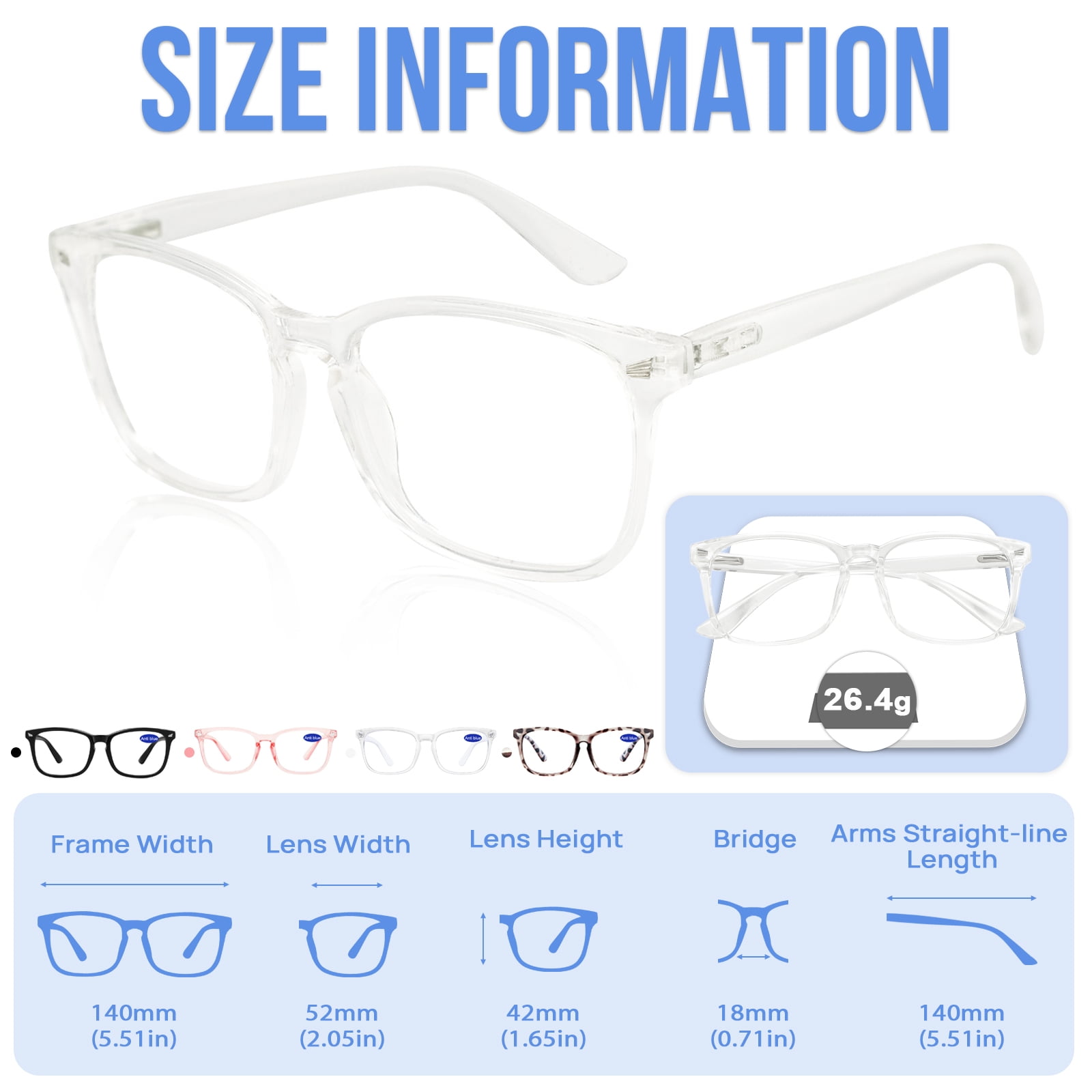 WEMOOTANS 4 Packs 2.75 Reading Glasses for Women Blue Light Readers 1.0 125 1.5 1.75 2.0 2.25 2.5 275 3.0 3.5 4.0 5.0 6.0 Clear