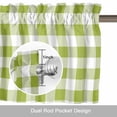 thumbnail image 6 of Green Plaid Kitchen Curtain Valances for Windows Farmhouse Short Curtains, Gradient Geometric Buffalo White Checkered Rod Pocket Valance Curtain for Bedroom Cafe Living Room, 6 of 8