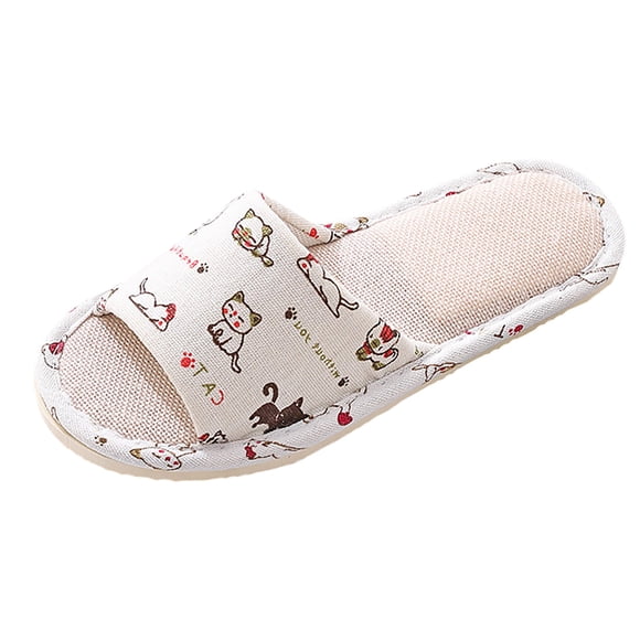 Women's Slippers Foam Bottom Womens House Shoes Slippers Indoor Outdoor Womens Bunny Slippers Linen Slippers for Home Womens Slipper Socks Women Fuzzy Slippers Summer and Spring Seasons