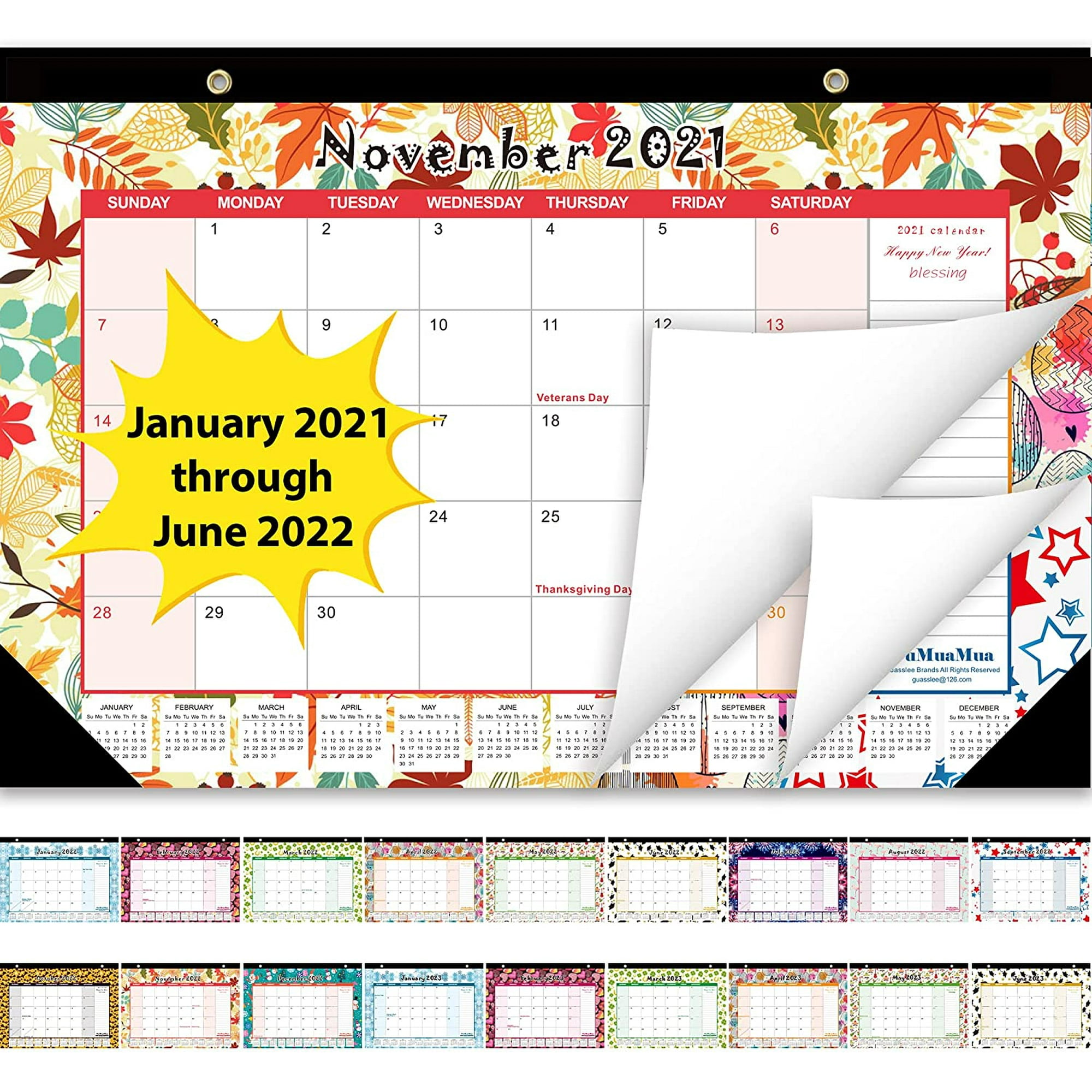 Qucyy Desk Calendar 2021-2022: Large Monthly Pages 17 X 11-1/2 Inches Runs From July 2021 Through December 2022-18 Monthly Desk/Wall Calendar Can Be Used Throughout 2022 | Walmart Canada