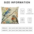 thumbnail image 5 of Chilfamy Spring Summer Birds Decorative Throw Pillow Covers Multi Size, Chickadee Goldfinch Bluebird Porch Outdoor Home Decor, Sparrow Branches Vintage Couch Cushion Case, 5 of 5