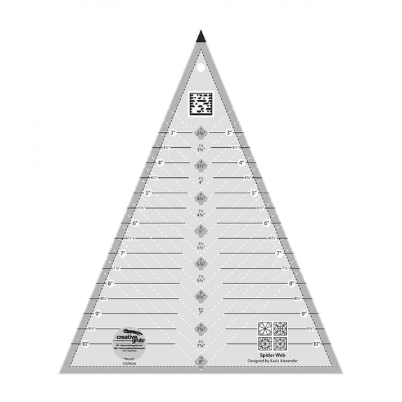 Creative Grids Spider Web Triangle Quilting Ruler Template CGRKA6