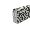 thumbnail image 4 of Daisy Rose Dual Zipper Hand Strap Zip Around Wallet and Phone Clutch - RFID Blocking Leopard Print Card Holder Organizer -PU Vegan Leather - Grey Zebra, 4 of 8