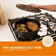 thumbnail image 3 of Bruntmor | Pre-Seasoned 2-In-1 Cast Iron Shabu Shabu Hot Pot With Wooden Lid, Heavy Duty 5 Quart Dutch Oven Skillet and Lid Set, 3 of 7