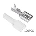 thumbnail image 1 of 100 Sets Crimp Terminal Male Spade Connector Crimp Female Spade Terminal Kit for Audio-System, 1 of 5