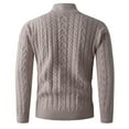 thumbnail image 6 of Miluxas Mens Full Zip Up Cardigan Sweater Casual Stand Collar Cable Knit Winter Sweaters Beige, 6 of 6