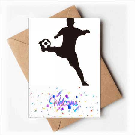 Sihouette Football soccer Sports Welcome Back Greeting Cards Envelopes Blank