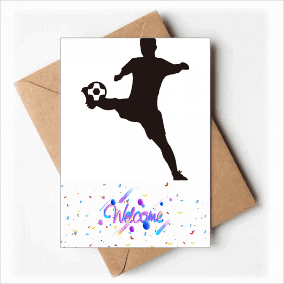Sihouette Football soccer Sports Welcome Back Greeting Cards Envelopes Blank