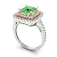 thumbnail image 2 of Clara Pucci 14K White/Rose Gold 2.07ct Green Halo Ring for Women, 2 of 8