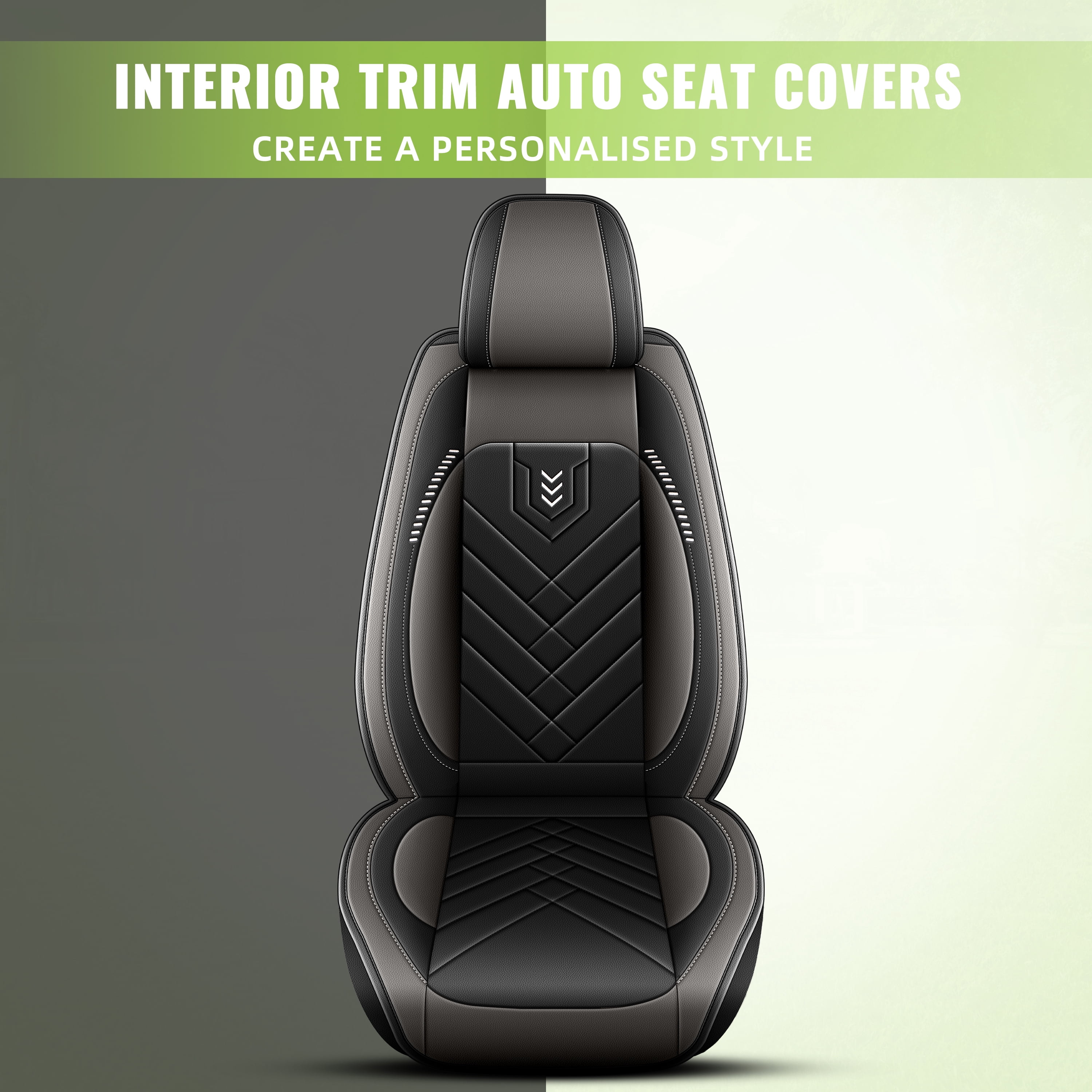 LAONNVIR 2 Front Seat Covers Fit for Jeep Renegade 2015-2025 Leather Seat Covers Breathable Waterproof Vehicle Seat Cushion Grey,2 Front Seat