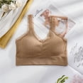 thumbnail image 2 of Comfortable Bras Women Fashion Bra Solid Vest Camisole Breathable Push Up Tops Underwear V-Neck Full-Coverage Bra Feature Hook and Eye Closure Push-up Bra Style Y-96 , Coffee, 2 of 2
