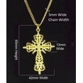 thumbnail image 2 of 18K Gold-Plated Vintage Style Cross Faith Lord's Prayer Religious Crucifix Pendant Chain Necklace Set Gift 18"/20"/22"/24"/26"/28''/30'', 2 of 8